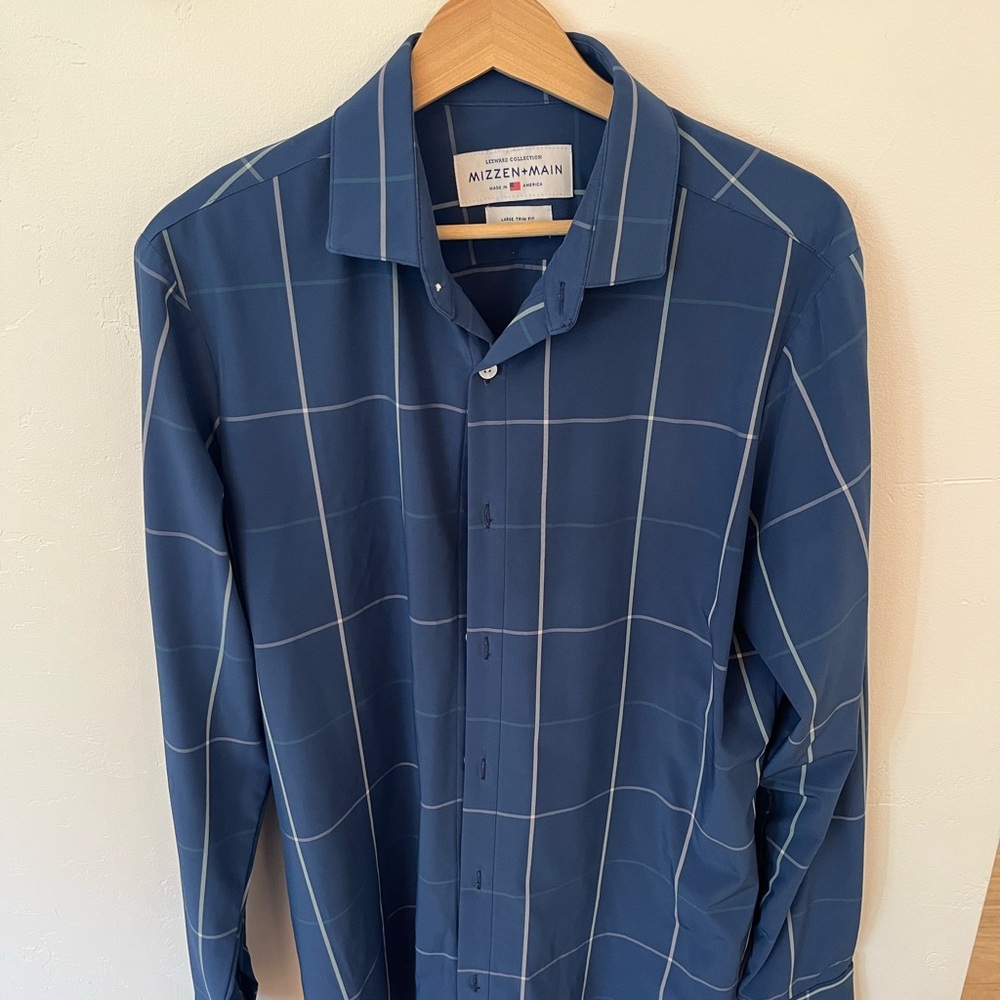 Mizzen+Main Navy Plaid Men's Shirt